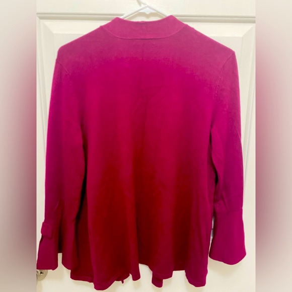 ALFANI burgundy wrap sweater with 3/4 length sleeves - Small - Picture 3 of 5